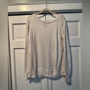 Lululemon Ivory Knit Open Back Sweater Large